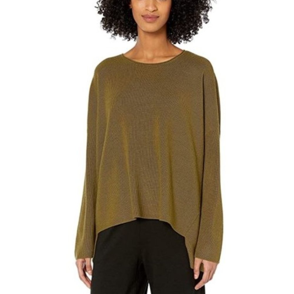 🎁 Eileen Fisher Merino Wool High/low Top - Picture 1 of 9